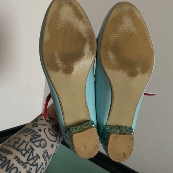 ❗️SOLD❗️ModCloth T-Strap Retro Maryjane Heels with Glitter Block Heel - Picture 5 of 5